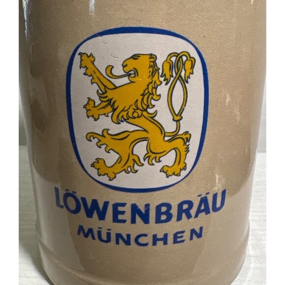 GERZ German Beer Stein Set 0.5L Löwenbräu Paulaner Dinkelacker Munich Stoneware - Picture 3 of 15